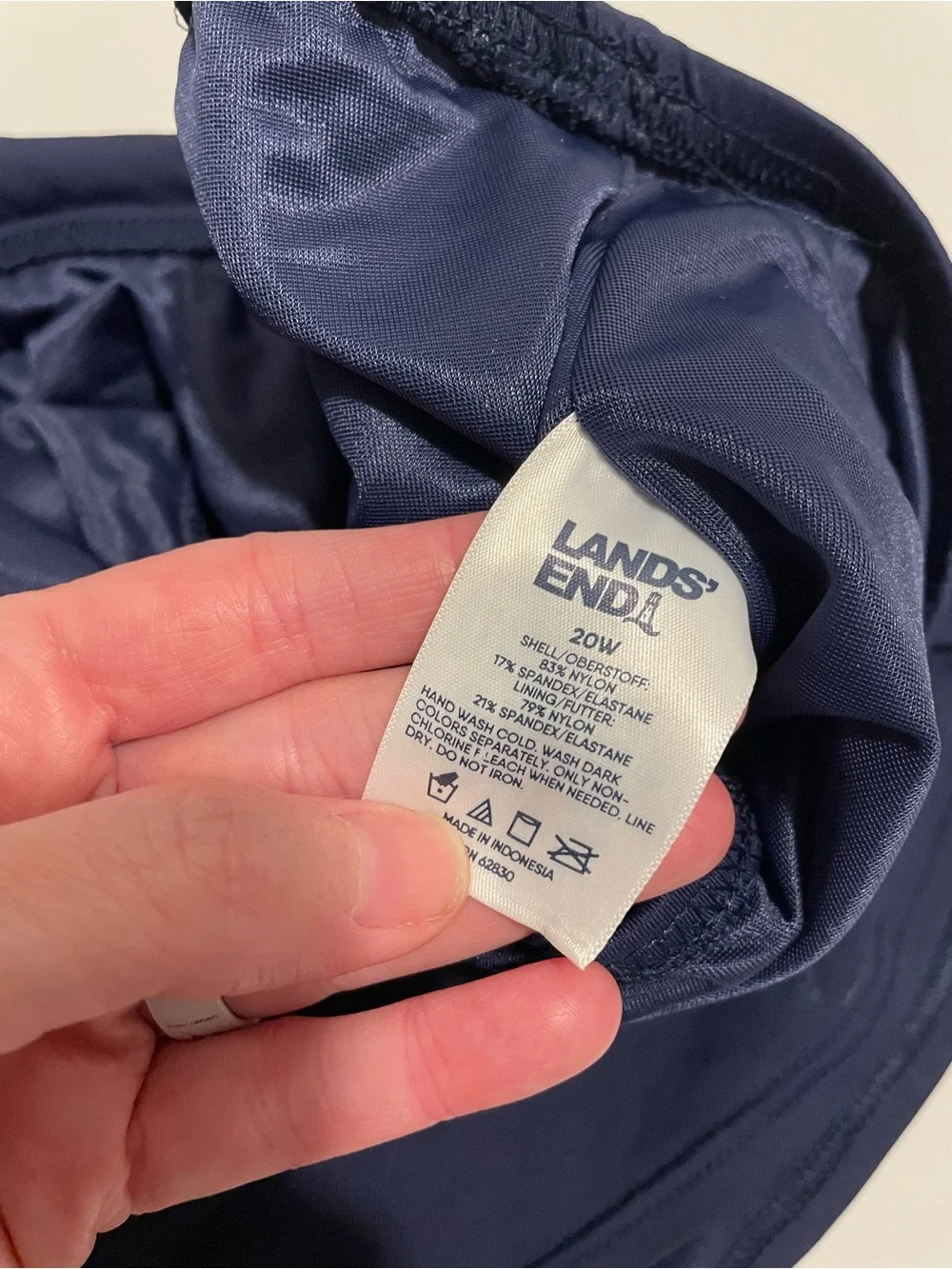 Lands' End Brand Women's size 20W Navy Blue Swim Bottoms Cinched Swim skirt